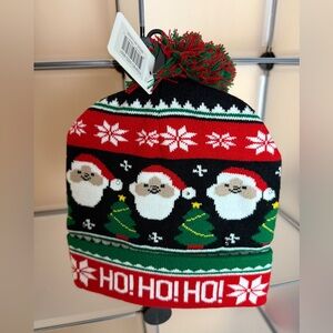 Christmas Festive Adults & Kids Light Up Pom-Pom Beanie One Size NWT